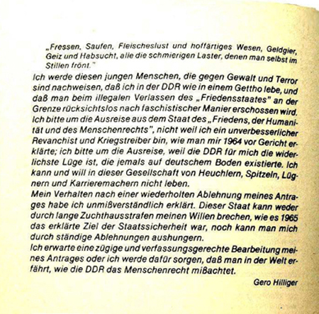 Gero Hilliger gegen Terror in der DDR.